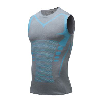 1 Or 2 Pack Men's Compression Shirts Sleeveless Athletic Fitness Workout T-Shirts Shaping Vest for Men New Tops (Vest Gray,2XL)