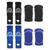 PATIKIL Volleyball Arm Sleeves Knee Pads Set, 4 Pairs Passing Forearm Knee Sleeve with Protection Pads Thumbhole Volleyball Arm Pad for Teenagers Men Women, (5.7-inch/5.5-inch Black,Blue) view 1