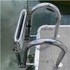 Telescoping Rear Entry Boat Ladder with Install Screw Kit, 4 Step Folding Stainless Upper Platform Pontoon Ladder, for Dock/Swim Pool/Marine (Color : Silver) view 1