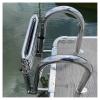 Telescoping Rear Entry Boat Ladder with Install Screw Kit, 4 Step Folding Stainless Upper Platform Pontoon Ladder, for Dock/Swim Pool/Marine (Color : Silver) view 2