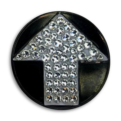 Bonjoc Premium Crystal Golf Ball Marker with Magnetic Hat Clip Arrow | Perfect Golf Accessories, Golf Gift, and Golf Giveaway for Men Women with add-ons Available!, Black, White