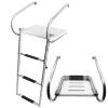 3-Step Swim Platform Folding Boat Ladder, 316 Stainless Steel Telescoping Dock Ladders - Electro-Polished Rails with 2/3 Anti-Slip Footsteps for Boats Marines Ships Yachts view 1