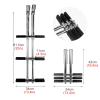 3-Steps Folding Marine Yach/Bass Boat Ladder, Stainless Steel Dual Vertical Telescoping Drop Boat Ladder with Extra Wide Pedal view 3