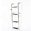 4 Steps Folding Boat Ladder Telescoping Fold Down Ladder for Yacht Ship Deck Ladder Marine Boarding Steps Ladder Stainless Steel 300lbs Easy Storage view 1