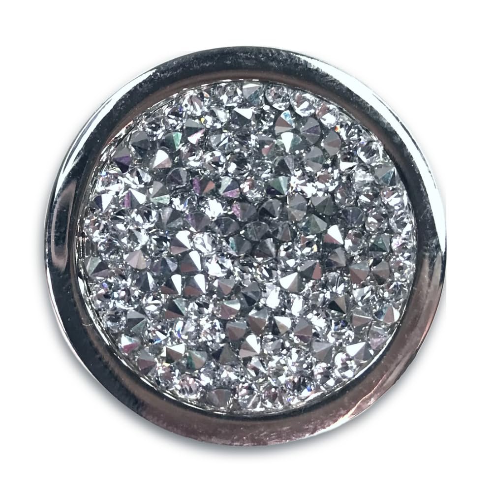Bonjoc Premium Crystal Golf Ball Marker with Magnetic Hat Clip Crystal Rocks (White) | Perfect Golf Accessories, Golf Gift, and Golf Giveaway for Men Women with add-ons Available!