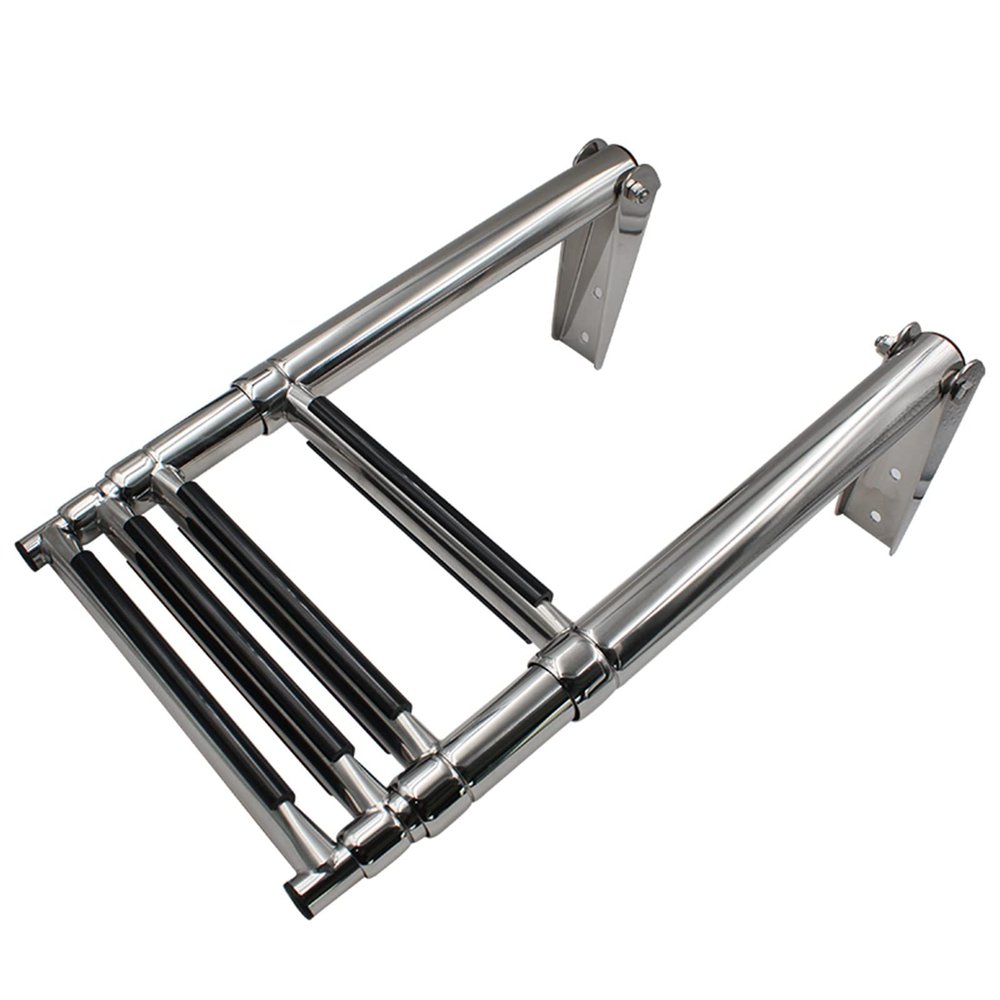 Stainless Steel Launching Telescopic Ladder, Folding Ladder for Yacht Equipment, Deck Ladder Yacht Marine Hardware Accessories