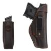 Barsony Brown Leather IWB Holster + Magazine Pouch for Walther PDP 4" Left view 1
