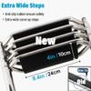 Above Ground Pool Ladder Deck Mount Kit, Telescopic 4 Step Boat Ladder for Boat/Pontoon/Dock, Marine Yacht Stainless Steel Folding Telescoping Rear Entry Inboard Ladders, Loads 150kg (Col view 2