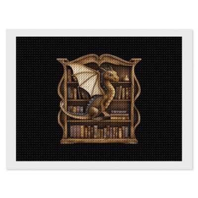 World Full Bookworms Be A Book Dragon-1 Diamond Painting Adults Round Diamonds Pictures Crafts Kits for Home Wall Decoration 12"x16"