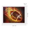 Patriotices Flame Football Diamond Painting Adults Round Diamonds Pictures Crafts Kits for Home Wall Decoration 12"x16" view 2
