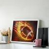 Patriotices Flame Football Diamond Painting Adults Round Diamonds Pictures Crafts Kits for Home Wall Decoration 12"x16" view 3