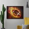 Patriotices Flame Football Diamond Painting Adults Round Diamonds Pictures Crafts Kits for Home Wall Decoration 12"x16" view 4