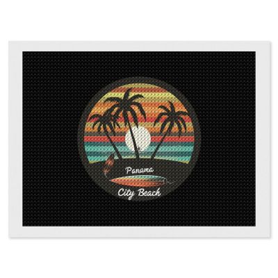 Vintage Panama City Beach Diamond Painting Adults Round Diamonds Pictures Crafts Kits for Home Wall Decoration 12"x16"