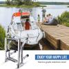 Foldable Stainless Steel Marine Telescoping Ladder 3/4 Step Heavy Duty Wide Steps Swim Deck Pontoon Boat Ladders for Marine Yacht Swimming Pool (Silver 4) view 4