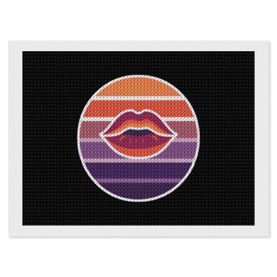 Lipstick Lesbian Flag Diamond Painting Adults Round Diamonds Pictures Crafts Kits for Home Wall Decoration 12"x16"