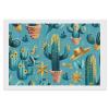 Southwest Turquoise Cactus Diamond Painting Adults Round Diamonds Pictures Crafts Kits for Home Wall Decoration 8"x12" view 1