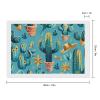 Southwest Turquoise Cactus Diamond Painting Adults Round Diamonds Pictures Crafts Kits for Home Wall Decoration 8"x12" view 2