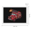 Fire Truck Diamond Painting Adults Round Diamonds Pictures Crafts Kits for Home Wall Decoration 8"x12" view 2
