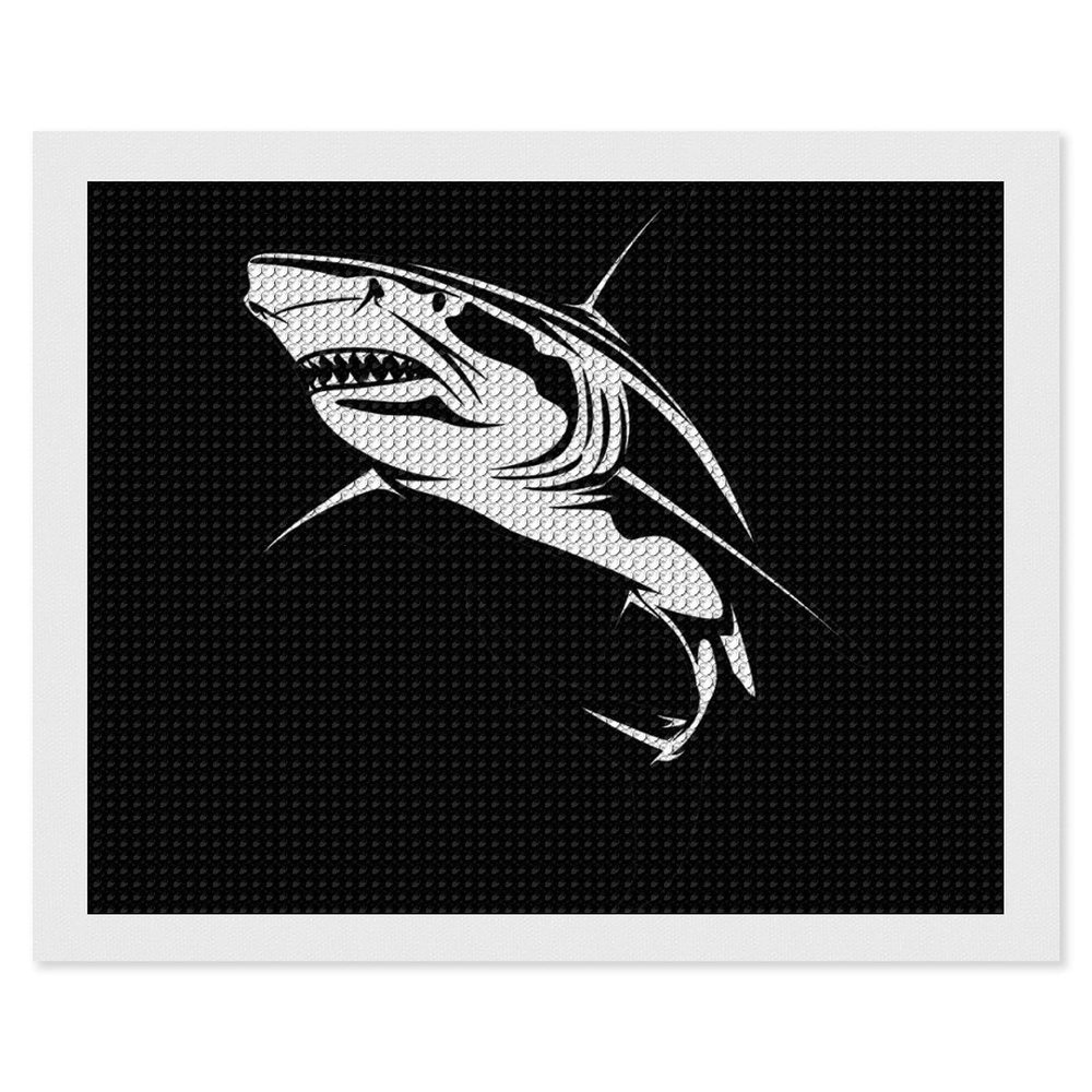 Hammerhead Shark Diamond Painting Adults Round Diamonds Pictures Crafts Kits for Home Wall Decoration 16"x20"