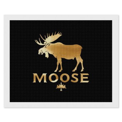 Funny Hunting Graphic Moose Diamond Painting Adults Round Diamonds Pictures Crafts Kits for Home Wall Decoration 16"x20"