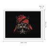 Cat Pirate Jolly Roger Flag Skull and Crossbones Diamond Painting Adults Round Diamonds Pictures Crafts Kits for Home Wall Decoration 12"x16" view 2
