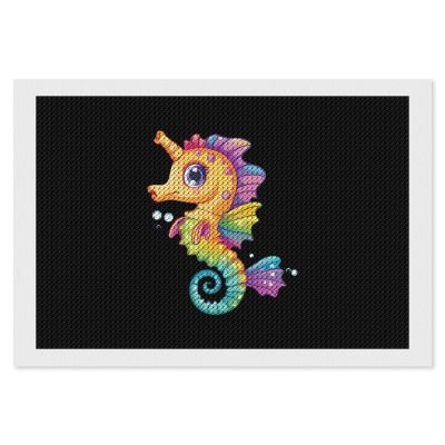 Colorful Seahorse Diamond Painting Adults Round Diamonds Pictures Crafts Kits for Home Wall Decoration 8"x12"