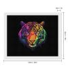 Rainbow Tiger Head Diamond Painting Adults Round Diamonds Pictures Crafts Kits for Home Wall Decoration 16"x20" view 2
