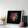 Rainbow Tiger Head Diamond Painting Adults Round Diamonds Pictures Crafts Kits for Home Wall Decoration 16"x20" view 3