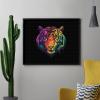 Rainbow Tiger Head Diamond Painting Adults Round Diamonds Pictures Crafts Kits for Home Wall Decoration 16"x20" view 4