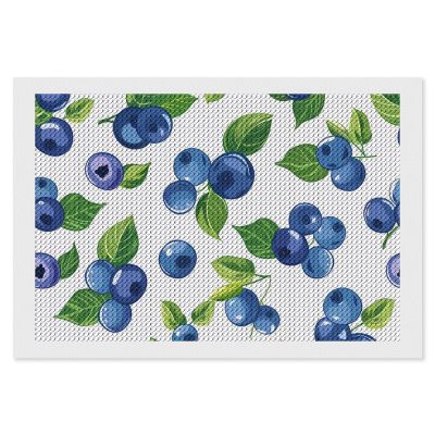 Blueberry-White Diamond Painting Adults Round Diamonds Pictures Crafts Kits for Home Wall Decoration 8"x12"