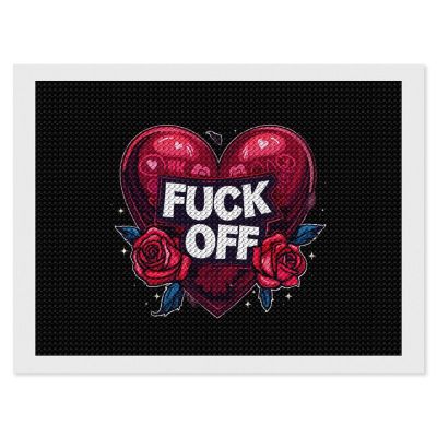 Fuck Off Diamond Painting Adults Round Diamonds Pictures Crafts Kits for Home Wall Decoration 12"x16"
