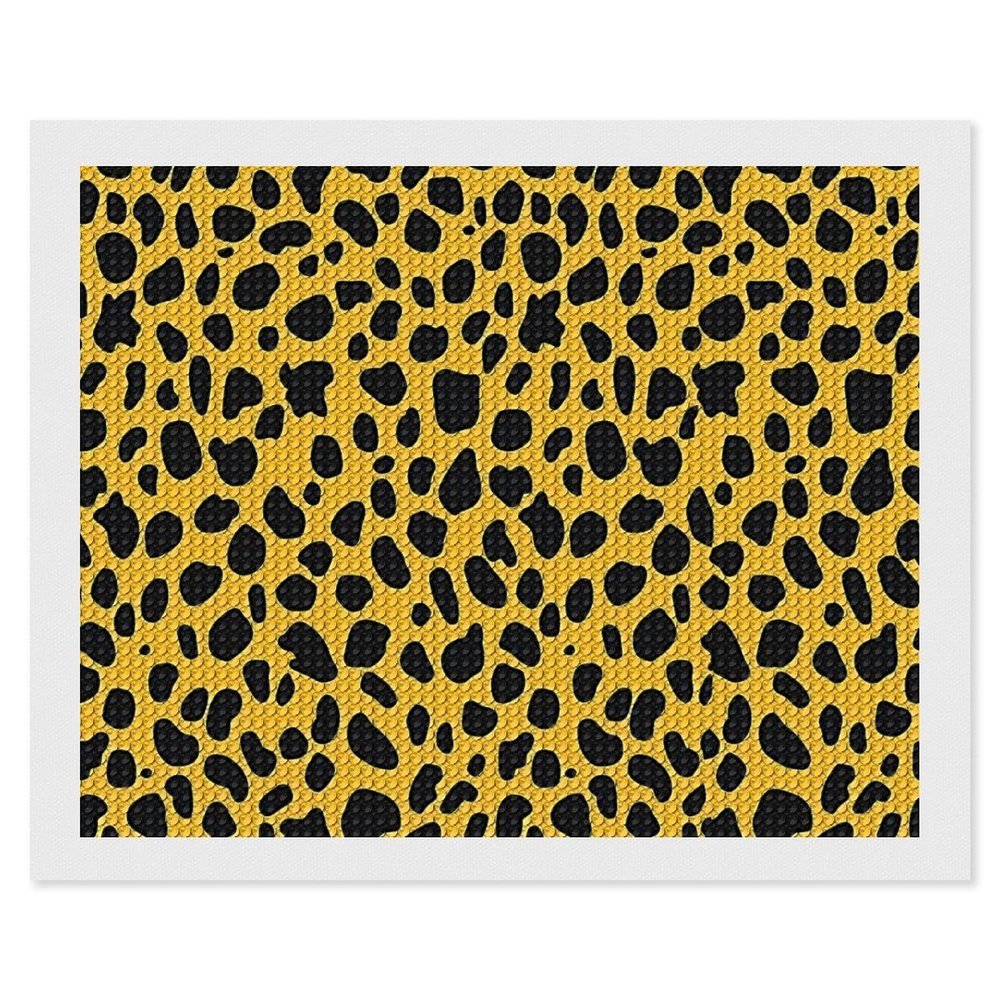 Leopard Print Diamond Painting Adults Round Diamonds Pictures Crafts Kits for Home Wall Decoration 16"x20"
