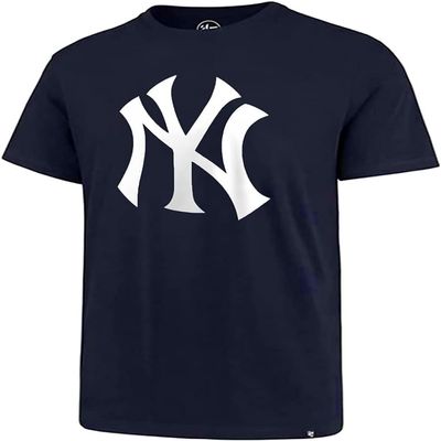 47 MLB Men's Imprint Match Team Color Primary Logo Word Mark T-Shirt (New York Yankees Navy, Small)