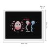 Mr Sperm Meet Ms Egg Diamond Painting Adults Round Diamonds Pictures Crafts Kits for Home Wall Decoration 12"x16" view 2