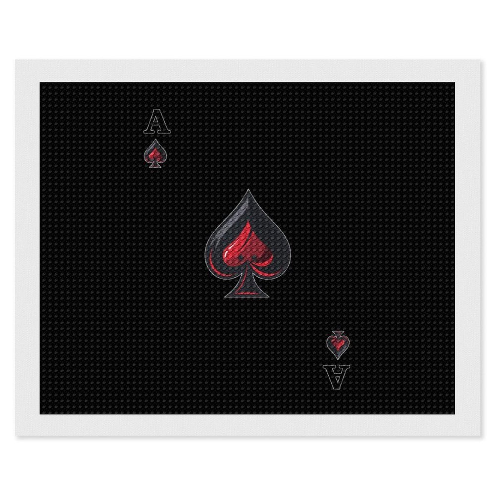 Aceess Cards Poker Diamond Painting Adults Round Diamonds Pictures Crafts Kits for Home Wall Decoration 16"x20"