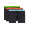 UA PERFORMANCE TECH- SOLID 3PK, BLACK W/ARES RED, YS view 1