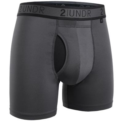 2UNDR Men's Sport Shift 6" Boxer Brief (Charcoal, XX-Large)