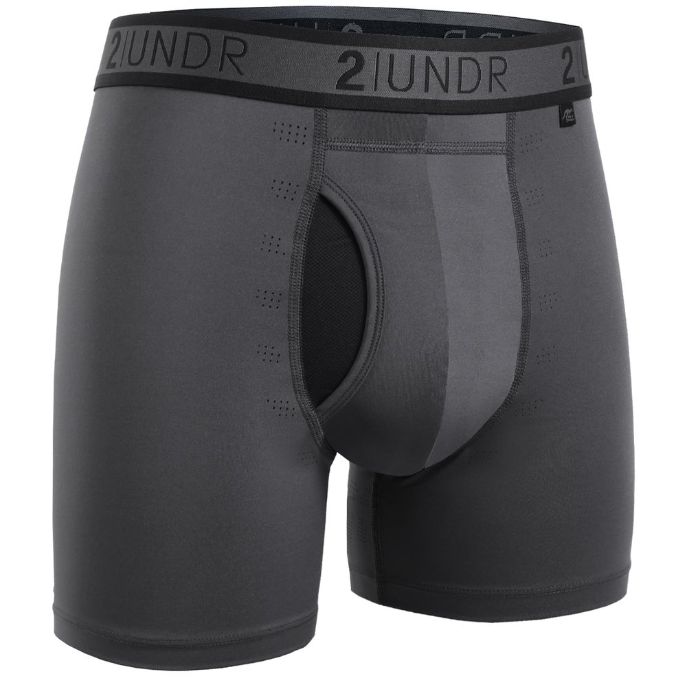 2UNDR Men's Sport Shift 6" Boxer Brief (Charcoal, XX-Large)