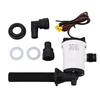 800GPH High Pump, Bait Aerator, 12V Diving Cartridge Boat Bilge Pump for Boat Owners