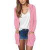 ZYXTIM Hooded Cardigan for Women Lightweight Summer Fall Long Cardigan Sweaters Open Front Cozy Casual Outerwear with Pockets(A-Pink,XX-Large) view 1