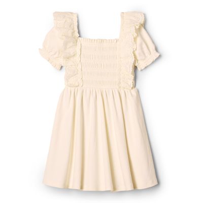 Amazon Essentials x Sofia Grainge Baby Girls' Embroidered Knit Dress, Ivory, 3-6 Months