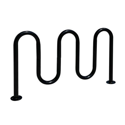 Sandbaggy Commercial Loop Wave Bike Racks - Anti-Theft Design - In Ground, Apartments, Sidewalks, Industrial (2, Black, 5 Loop - 7 Bike Capacity)
