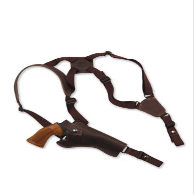 Barsony Brown Leather Cross Harness Vertical Shoulder Holster for COLT Diamondback Right