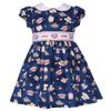 Bonnie Jean Girls 3M-6X Embroidered Smocked Panel Dress (Navy Teacup, 18M) view 1