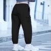 SANGTREE Women's Cargo Pants Elastic Waist Drawstring Casual Tapered Jogger Pants with Pockets for Women, Black, L view 2