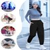 SANGTREE Women's Cargo Pants Elastic Waist Drawstring Casual Tapered Jogger Pants with Pockets for Women, Black, L view 4