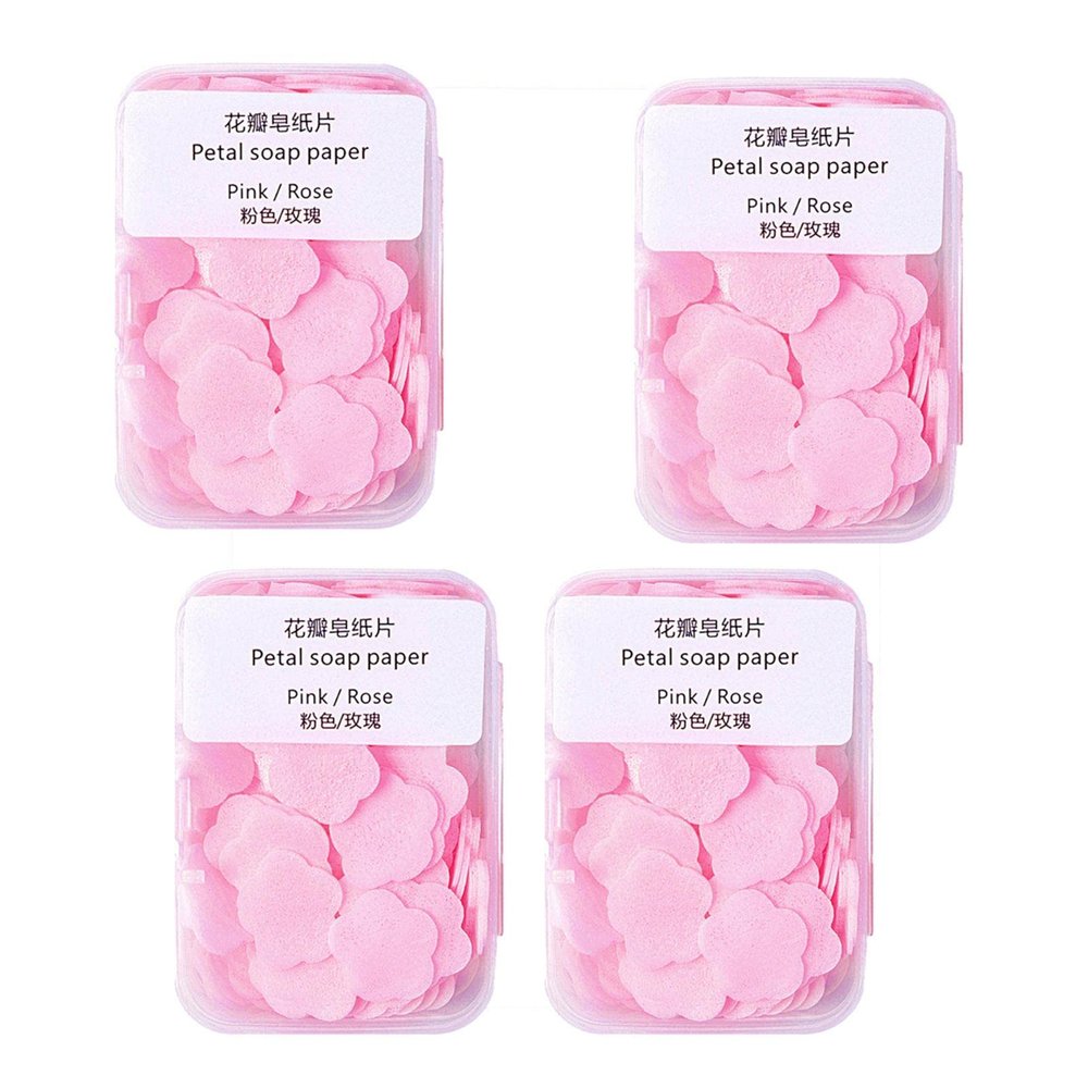 NineFit Basics 400x Soap Paper Sheets, Disposable Paper Soap Sheets Foaming Paper Soap for Traveling Outdoor Camping Hiking, Pink
