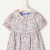 Amazon Essentials x Sofia Grainge Baby Girls' Cotton Sateen Dress with Collar, Blue Ivory Delicate Floral, Newborn view 3