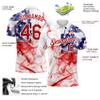 America Flag Style Golf Polo Shirts Personalized, Customized Colorful Red Purple Tennis Bowling Shirt for Men Youth Boys, Made Your Own Team Jersey Sports Uniform with Printed Name Number Logo view 2