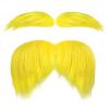 Pirekul Yellow Mustache and Eyebrows, Yellow Fake Mustache for Halloween Cosplay Costume Accessories Funny Halloween Party Favors Men Women view 1